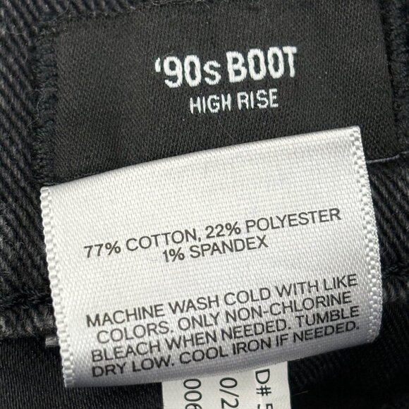 Express 90's Boot High Rise Distressed Women's size 0P Black Denim Jeans - Picture 3 of 4